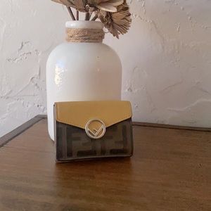 Authentic FENDI   Canvas Leather Bifold Wallet